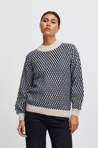 ICHI Trui 'Kamara' in Blauw: voorkant