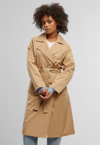 Urban Classics Between-seasons coat in Beige: front