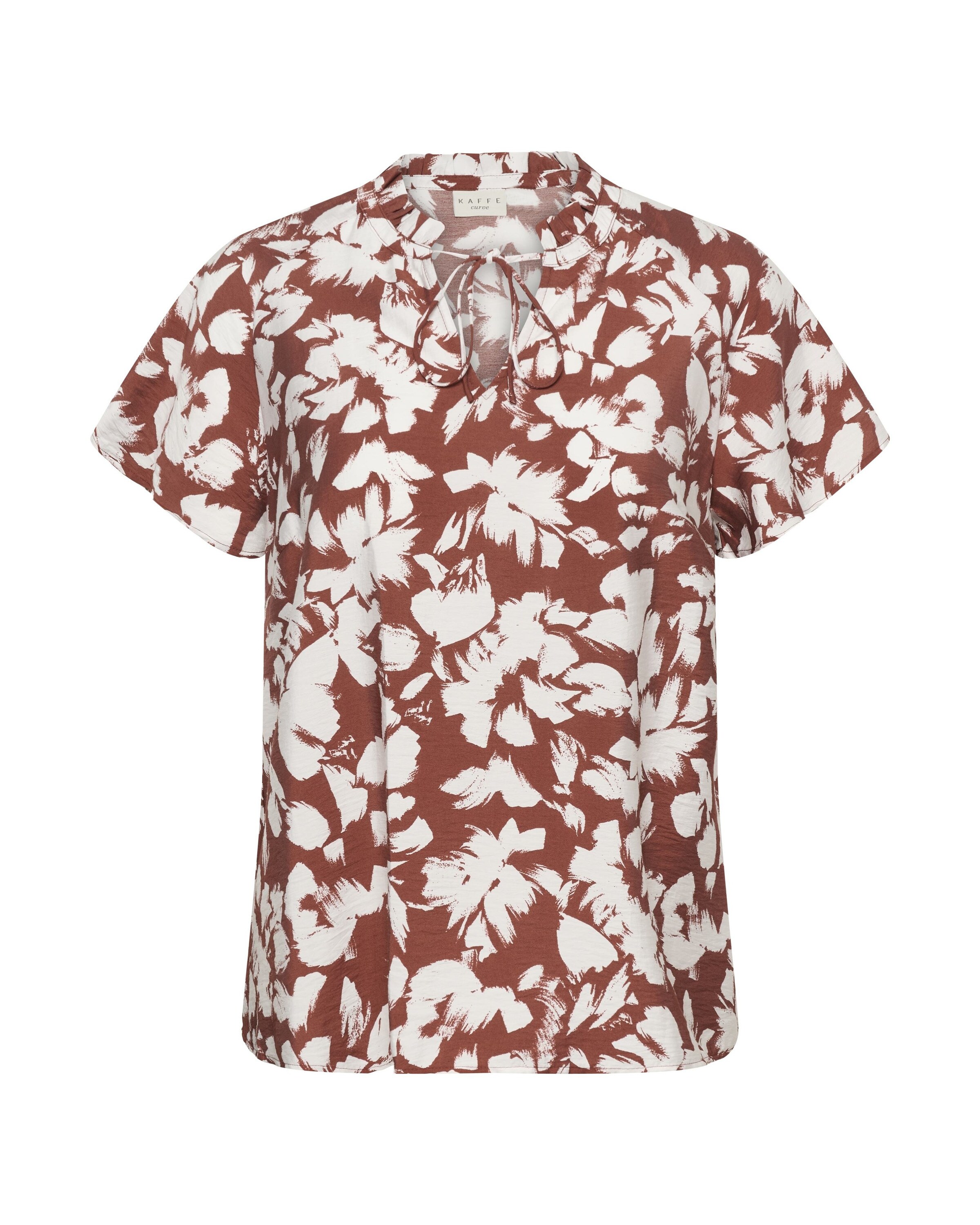 KAFFE CURVE Bluse 'KCEvia' in Braun: Vorderseite