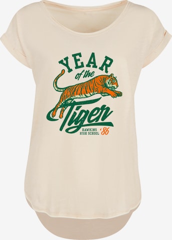 F4NT4STIC T-Shirt 'Stranger Things Hawkins Year of The Tiger Netflix TV Series' in Beige: Vorderseite