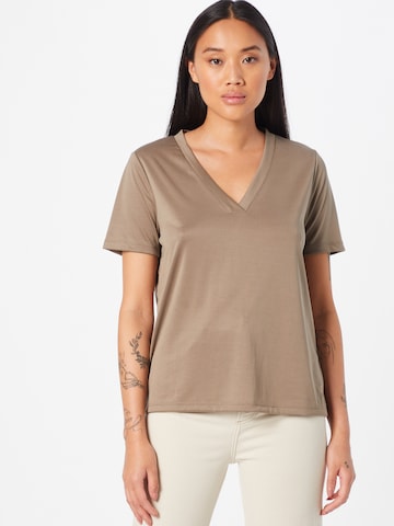 Cream Shirt in Brown: front