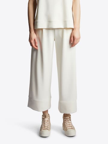 Rich & Royal Zvonové kalhoty Kalhoty se sklady v pase – béžová: přední strana