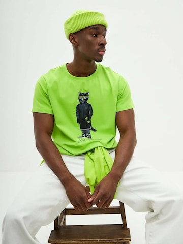 Cat e Lolette - Camiseta 'Sport Cat' en verde