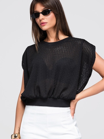 Ombre Blouse in Black
