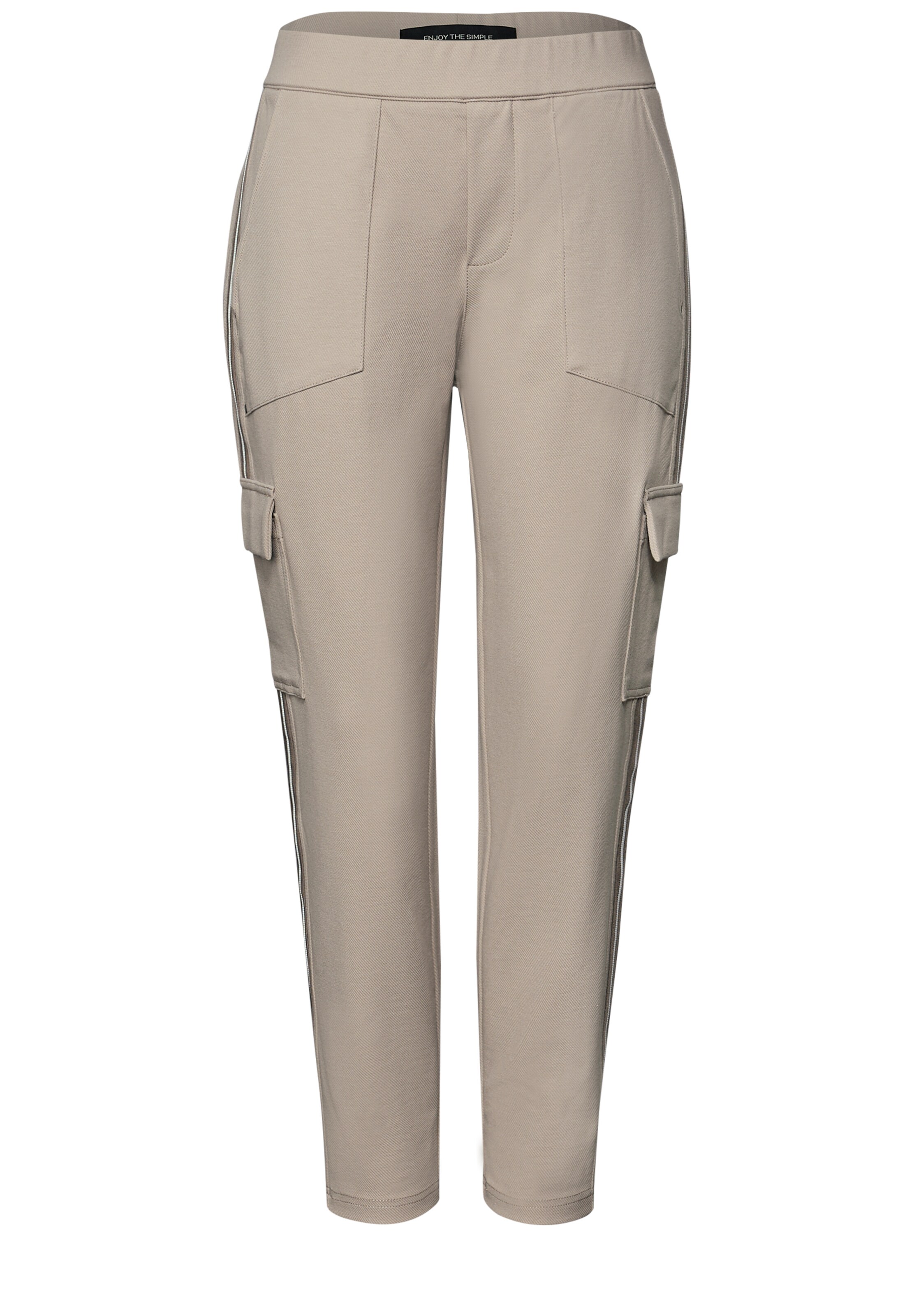 STREET ONE Loose fit Cargo Pants in Beige: front