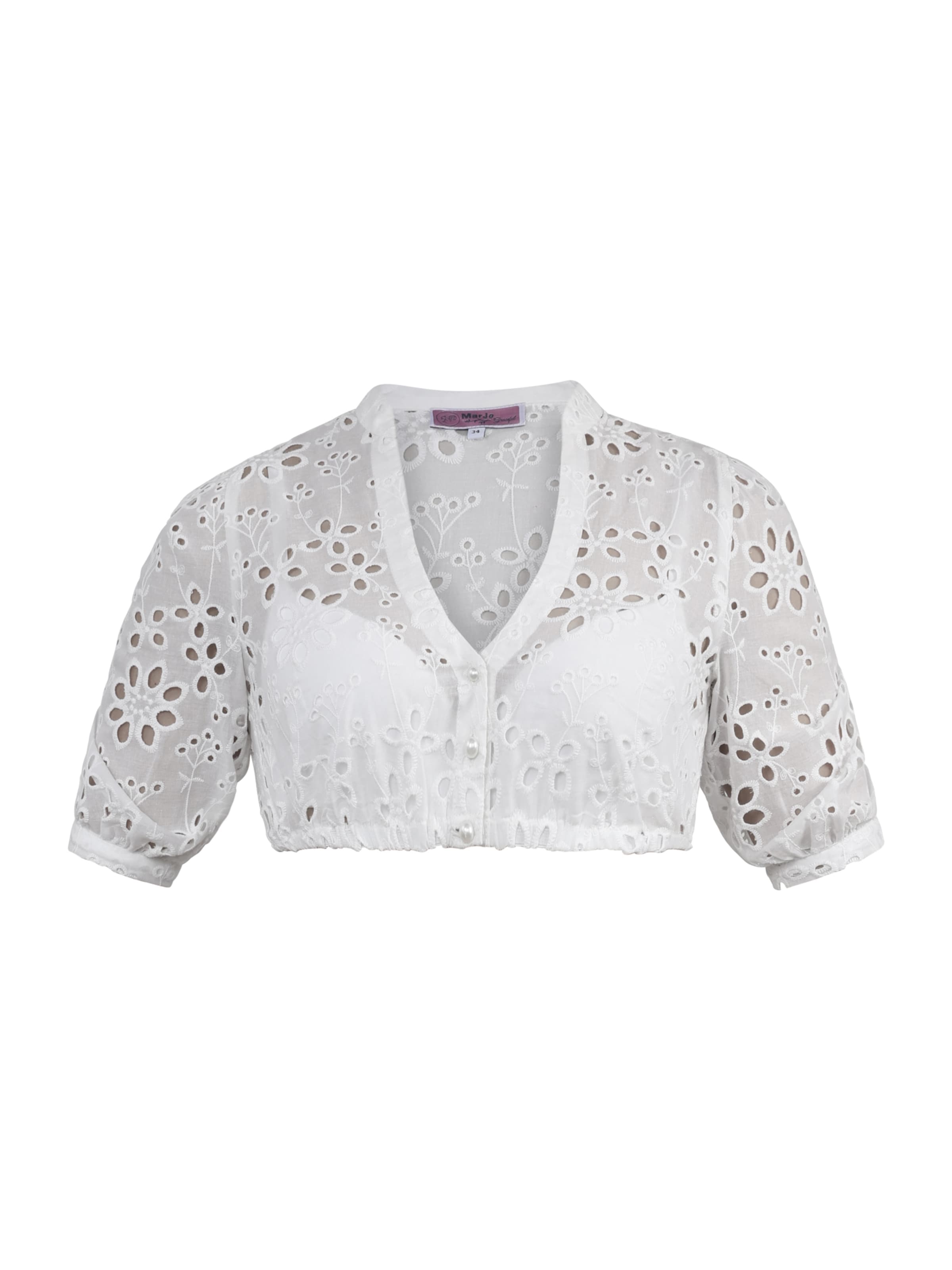 Blouse folklorique 'Ebenthal' MARJO en blanc : devant