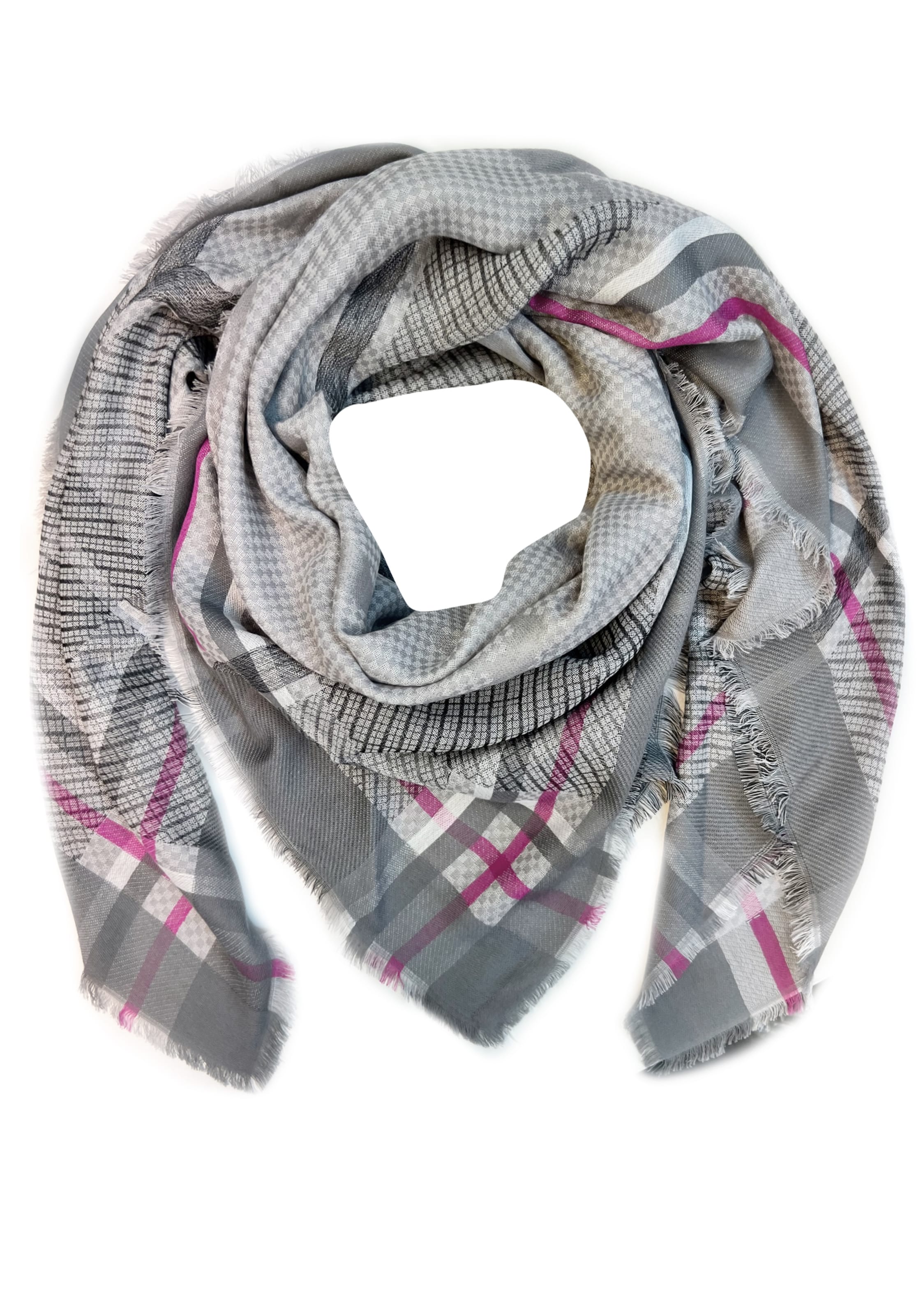 SAMAYA Tuch 'LOVE' in Grau: Vorderseite