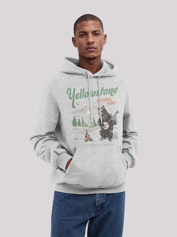 Sweat-shirt 'US National Parks Yellowstone Bear Playing Banjo' F4NT4STIC en gris : devant
