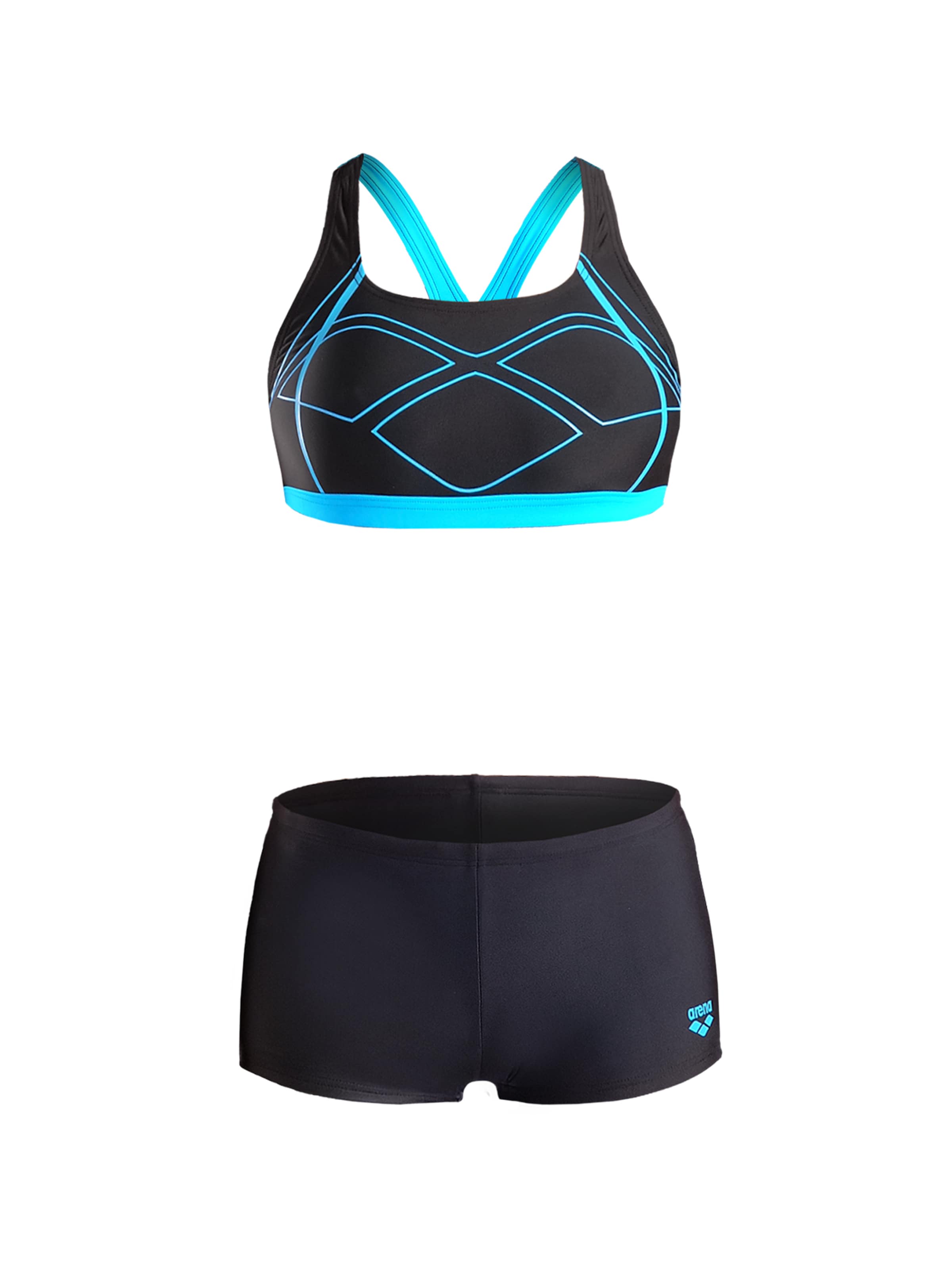 Bustier Bikini &#x27;GRAPHIC&#x27; ARENA en noir : devant