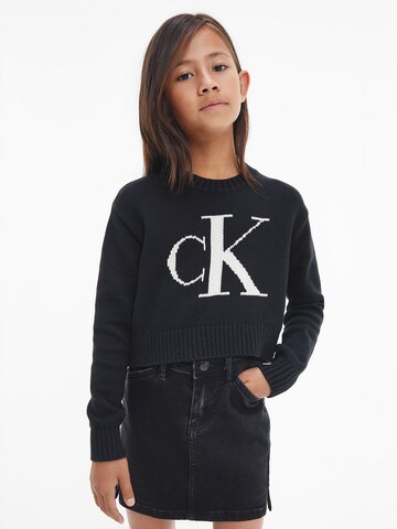 Calvin Klein Jeans كنزة صوفية بلون أسود: الأمام