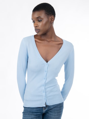 Influencer Πλεκτή ζακέτα σε μπλε: μπροστά