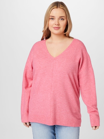 Esprit Curves Sweter w kolorze różowy: przód