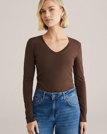 WE Fashion Tričko - Hnedá: predná strana