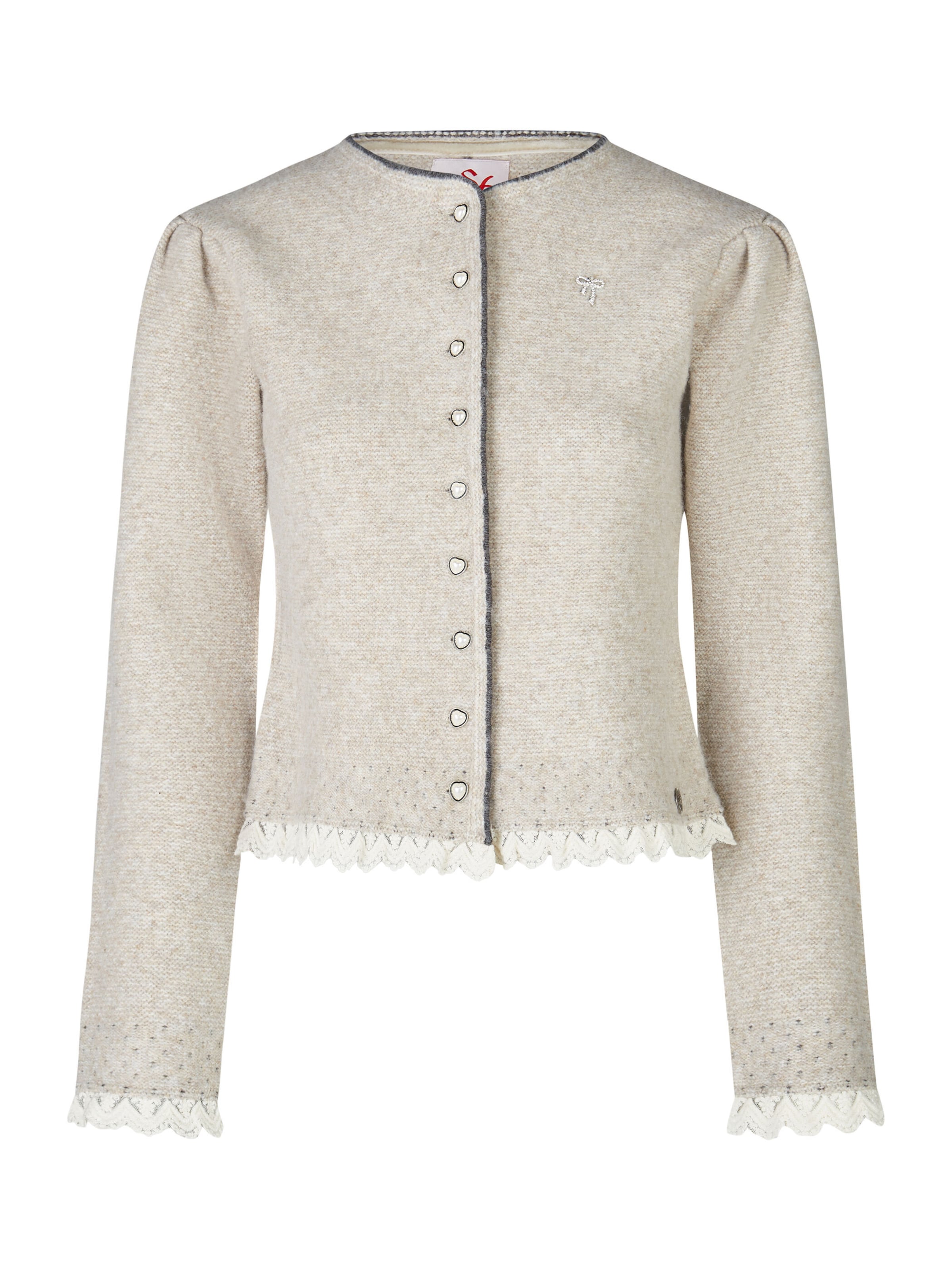 SPIETH & WENSKY Gebreid vest 'Karline' in Beige: voorkant