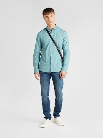 mėlyna FARAH Priglundantis modelis Marškiniai 'BREWER'