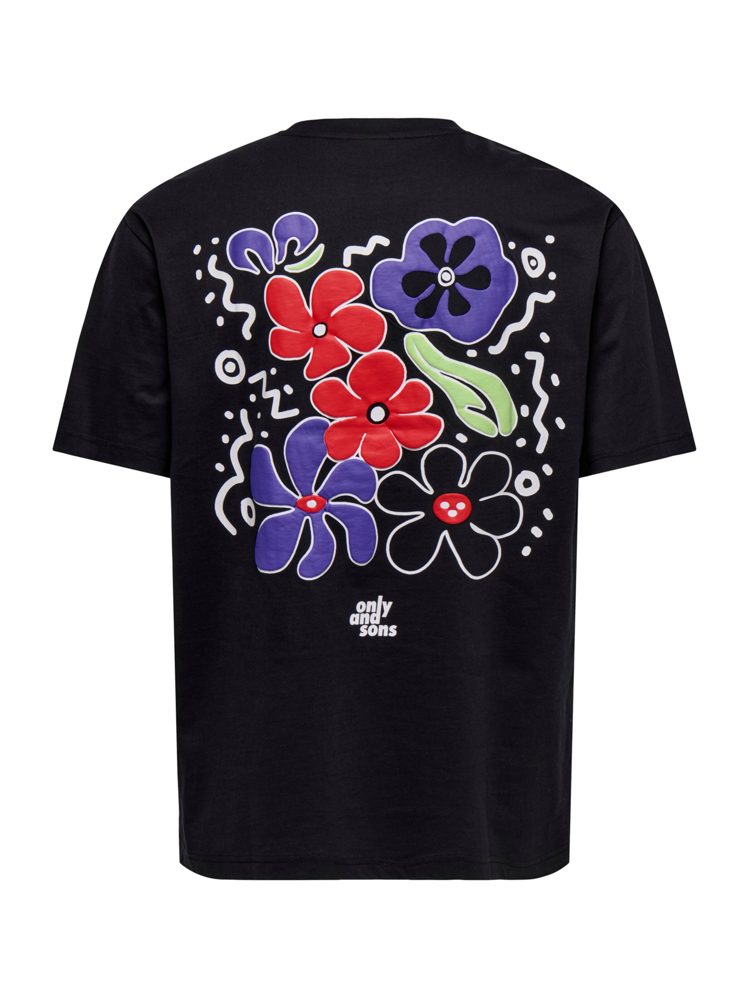 Tricou 'ONSFLEURI' de la Only & Sons pe negru