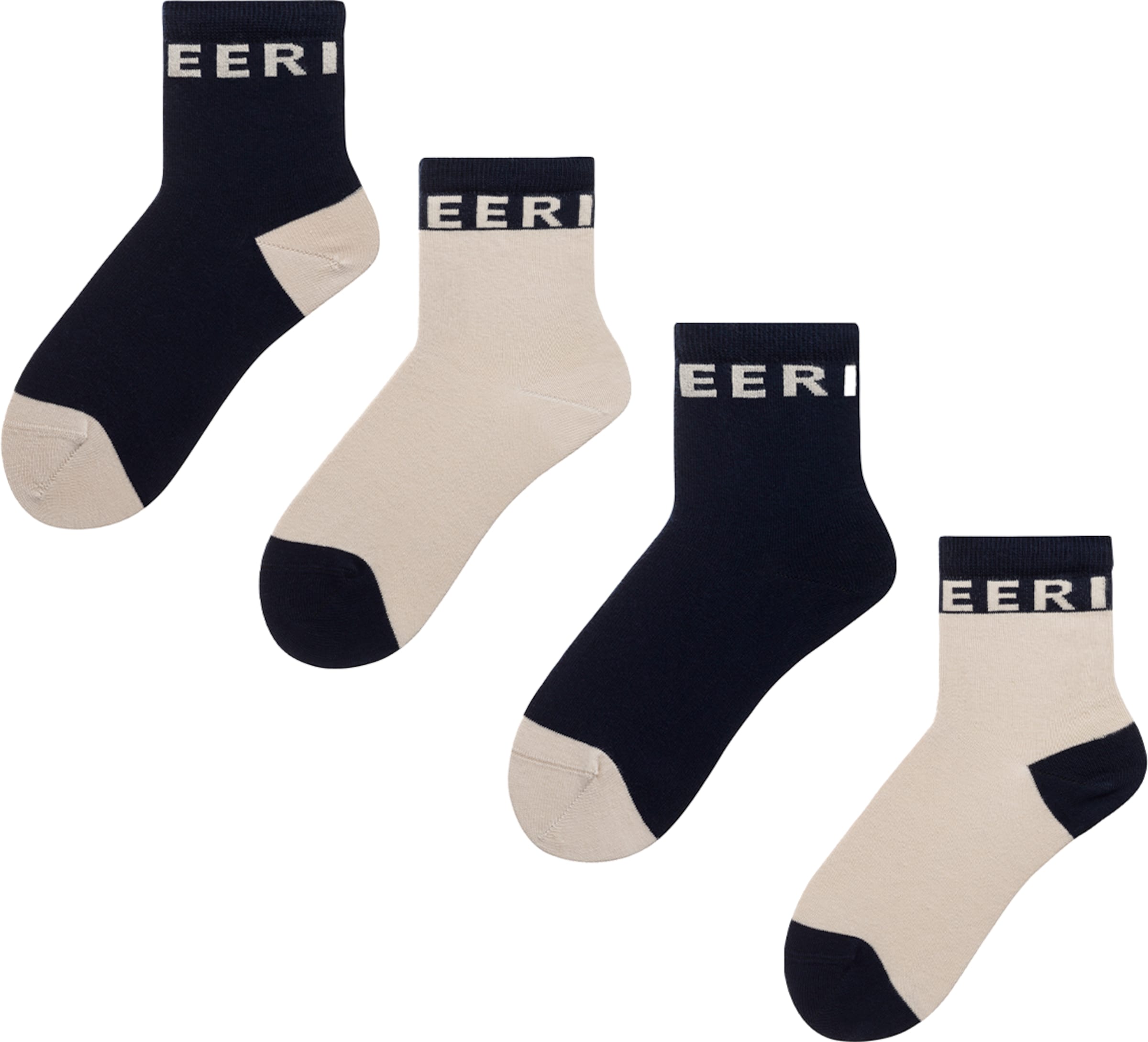 CHEERIO* Chaussettes 'Chill Buddy' en marine / taupe, Vue avec produit