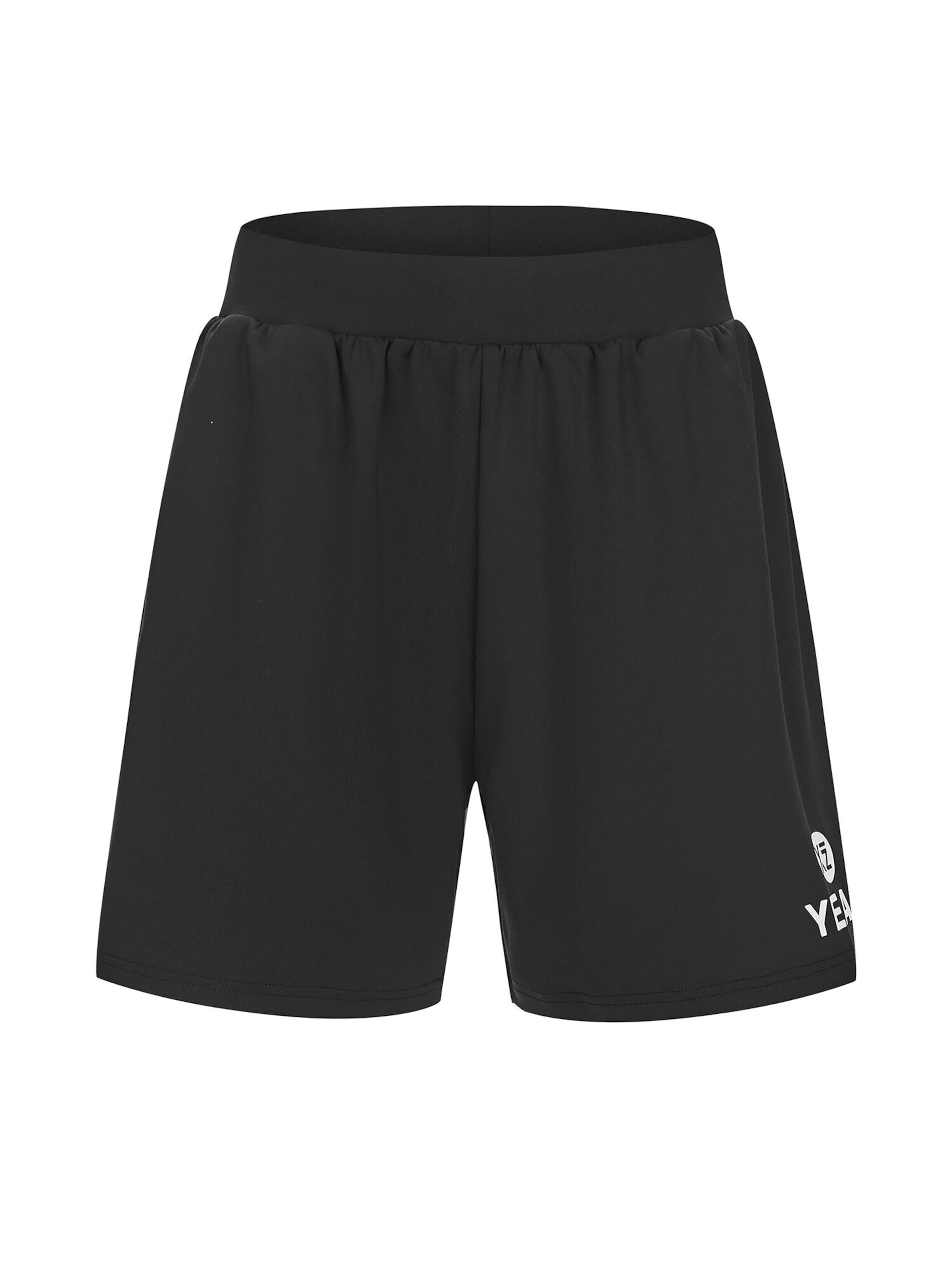 YEAZ regular Παντελόνι φόρμας 'Mood' σε μαύρο: μπροστά