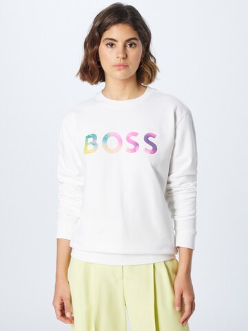 BOSSSweater majica 'Equal' - bijela boja: prednji dio