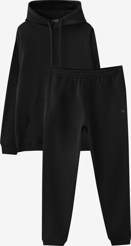 Pull&Bear Sweatsuit in Black: front