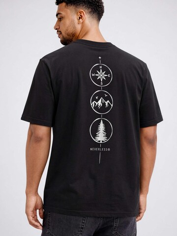 Neverless Shirt 'Kompass Outdoor'‌‌‌‌‌‌‌‌‌‌ in Schwarz