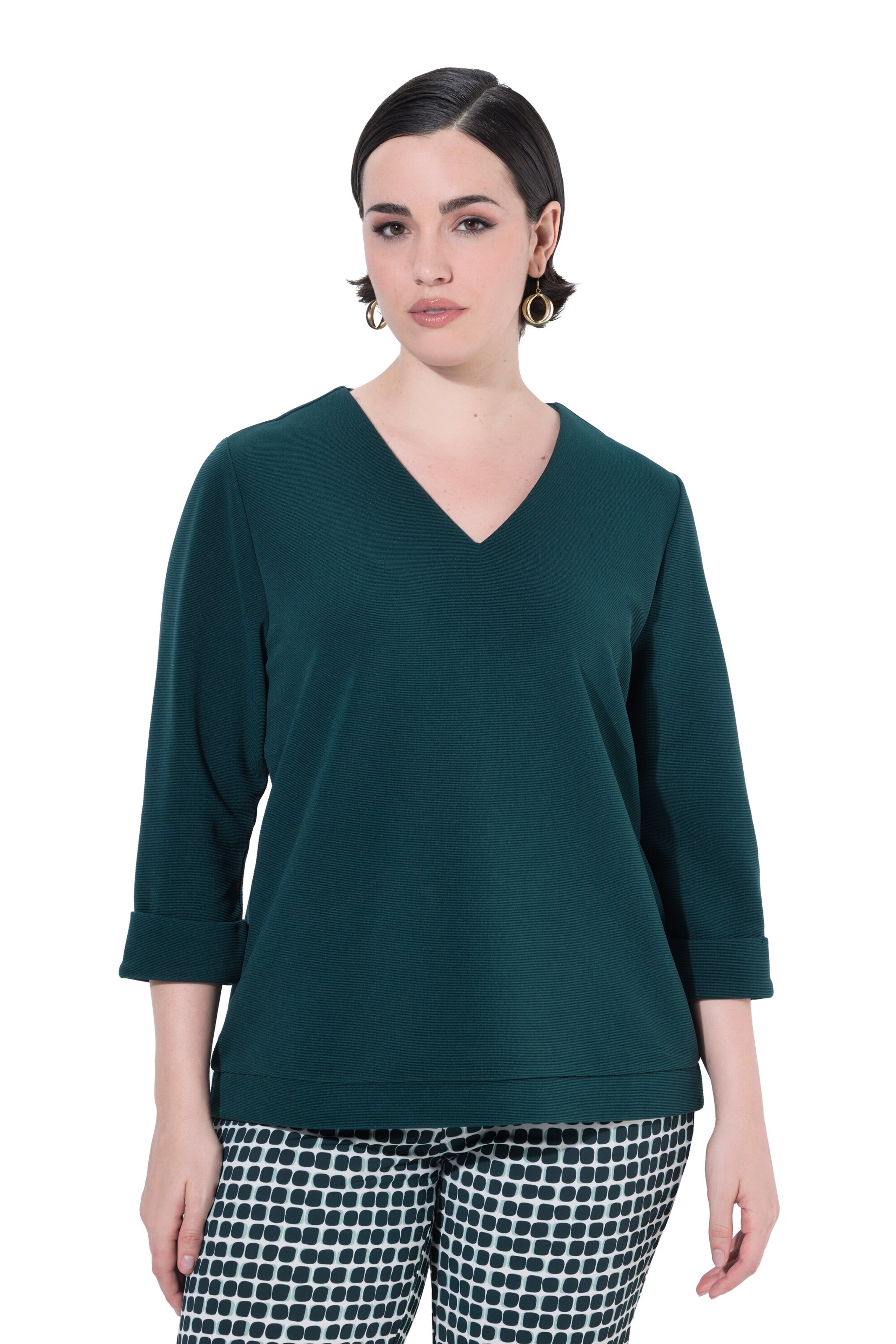Ulla Popken Shirt in Groen: voorkant
