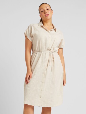 ONLY Carmakoma Shirt dress 'TIZANA' in Beige: front