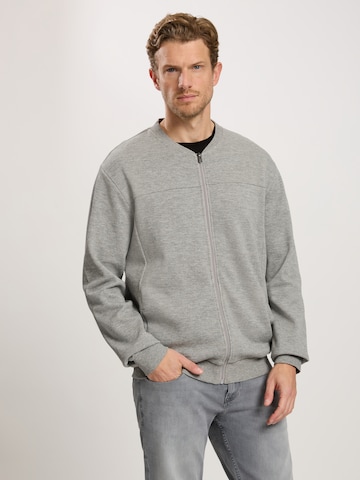 CROSS JEANS Zip-Up Hoodie in Grey: front