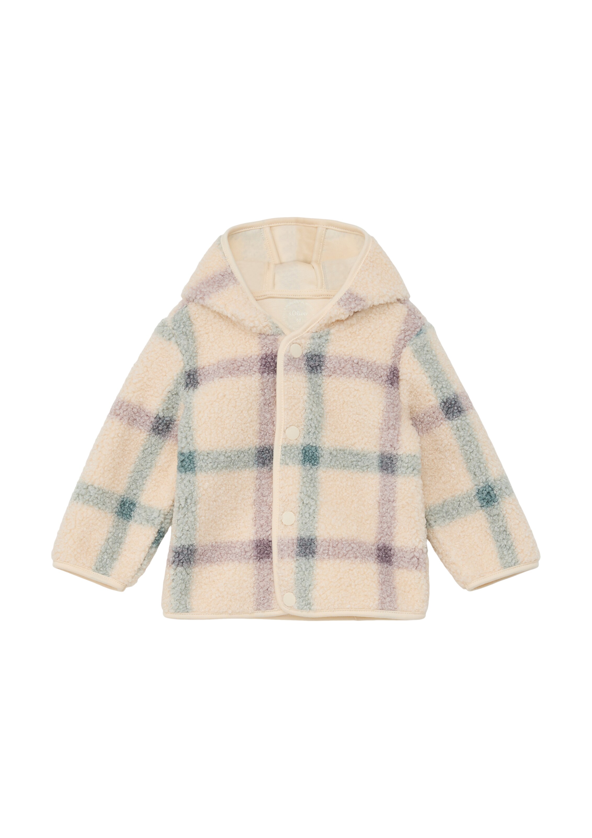 s.Oliver Fleece jas in Beige: voorkant