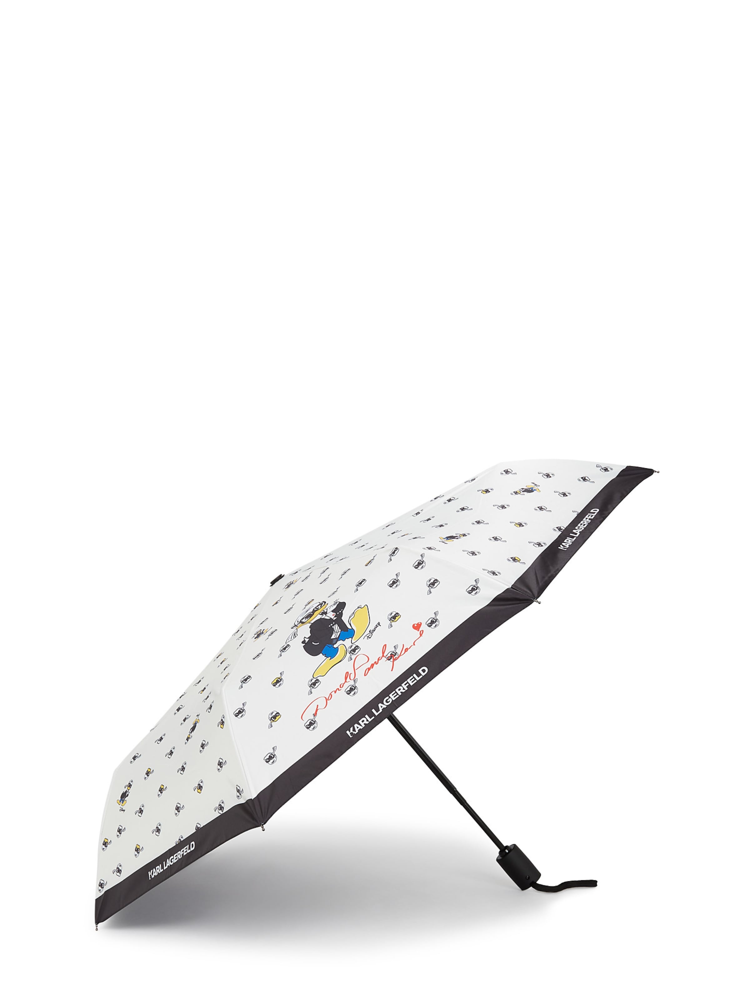 Ombrello 'Disney x KL' di Karl Lagerfeld in bianco: frontale