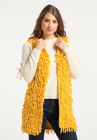 Cardigan IZIA en jaune : devant