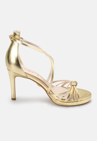 BUFFALO Strap Sandals 'SERENA BOW' in Gold