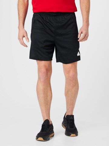 ADIDAS PERFORMANCE Regular Workout Pants 'Essentials' in Black: front