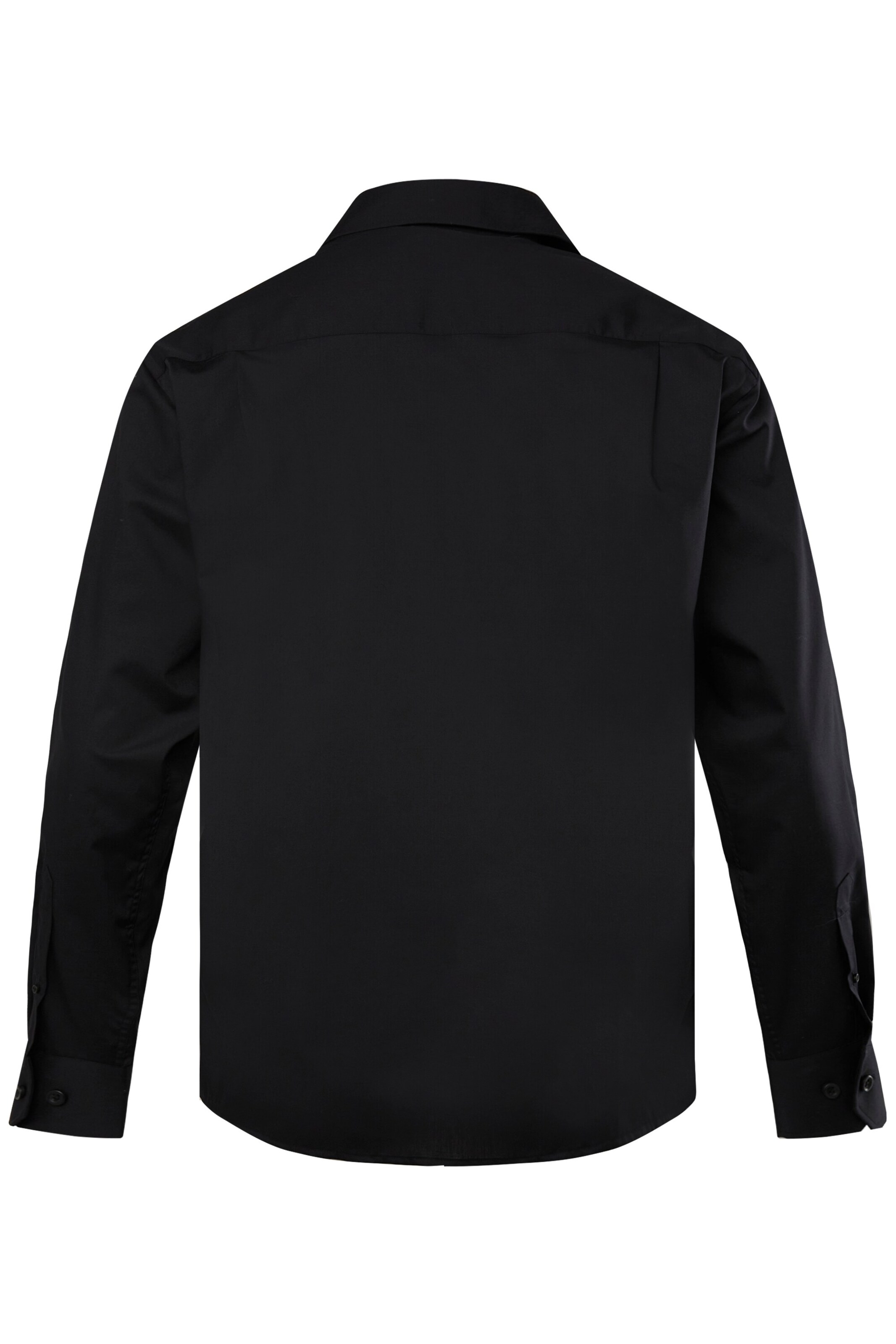 Men Plus Comfort fit Overhemd in Zwart