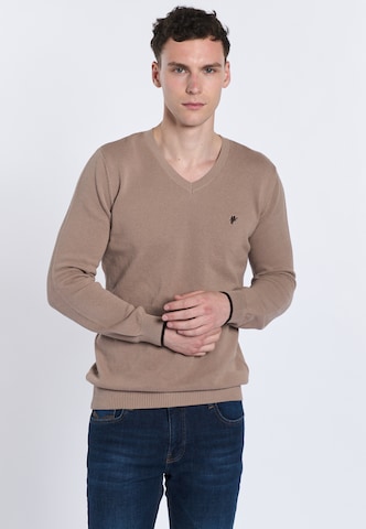 DENIM CULTURE Sweater ' ROMEO ' in Beige: front