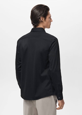 MANGO MAN Regular fit Button Up Shirt 'Adana' in Black