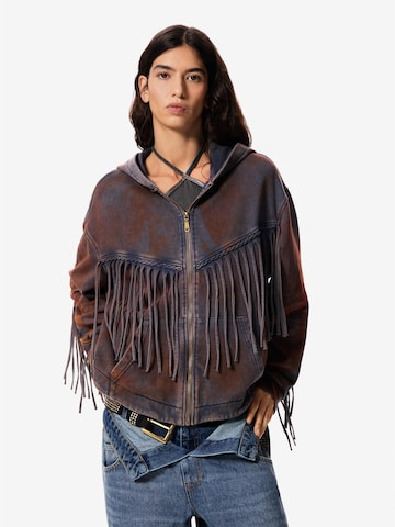 Desigual Přechodná bunda – modrá: přední strana