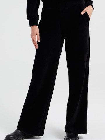 WE Fashion Wide leg Broek in Zwart