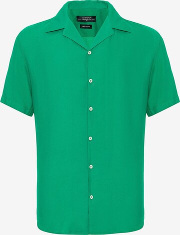 Antioch Regular fit Риза в зелено: отпред