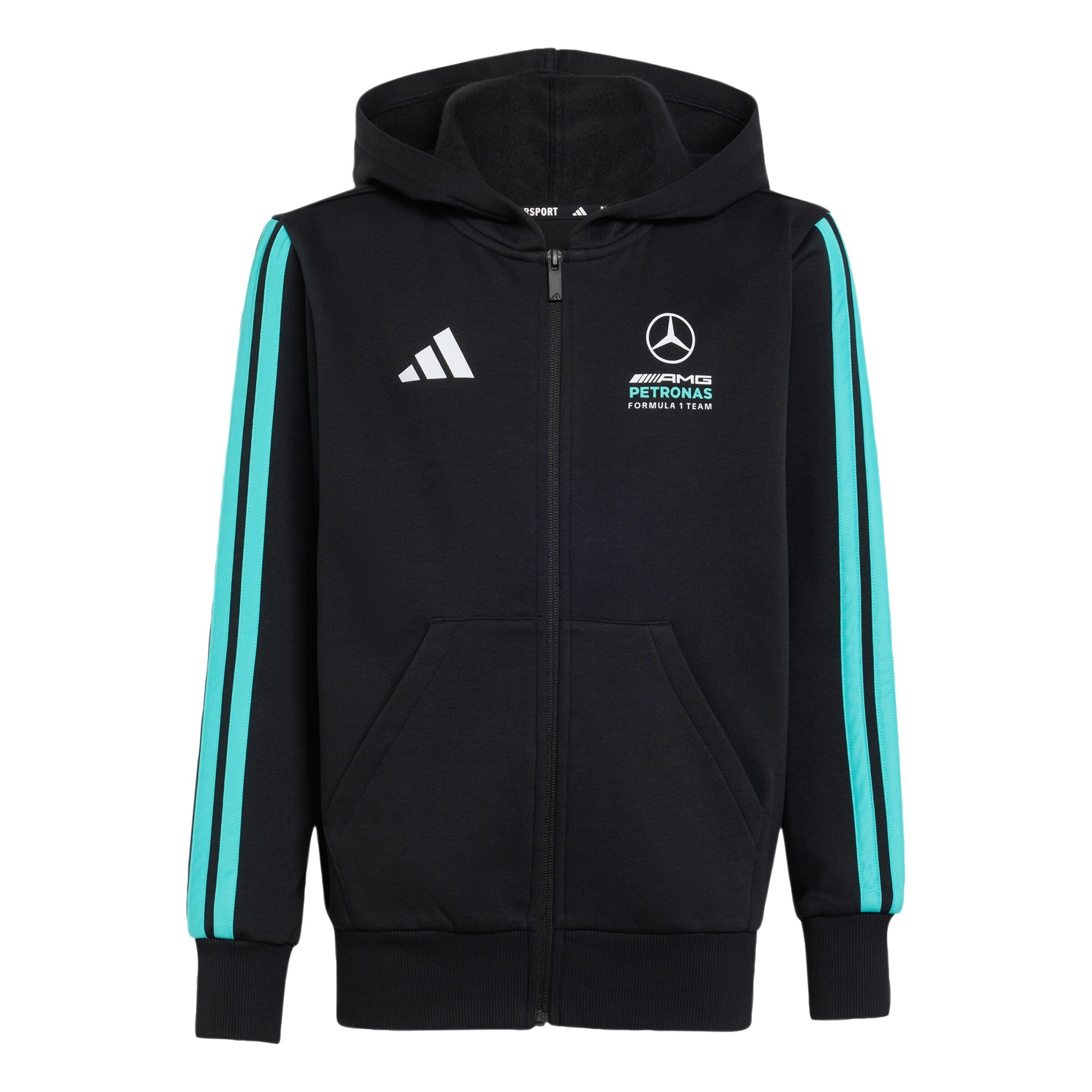 ADIDAS PERFORMANCE - Sudadera con cremallera deportiva 'Mercedes - Amg Petronas Formula 1 Team DNA' en negro: frente