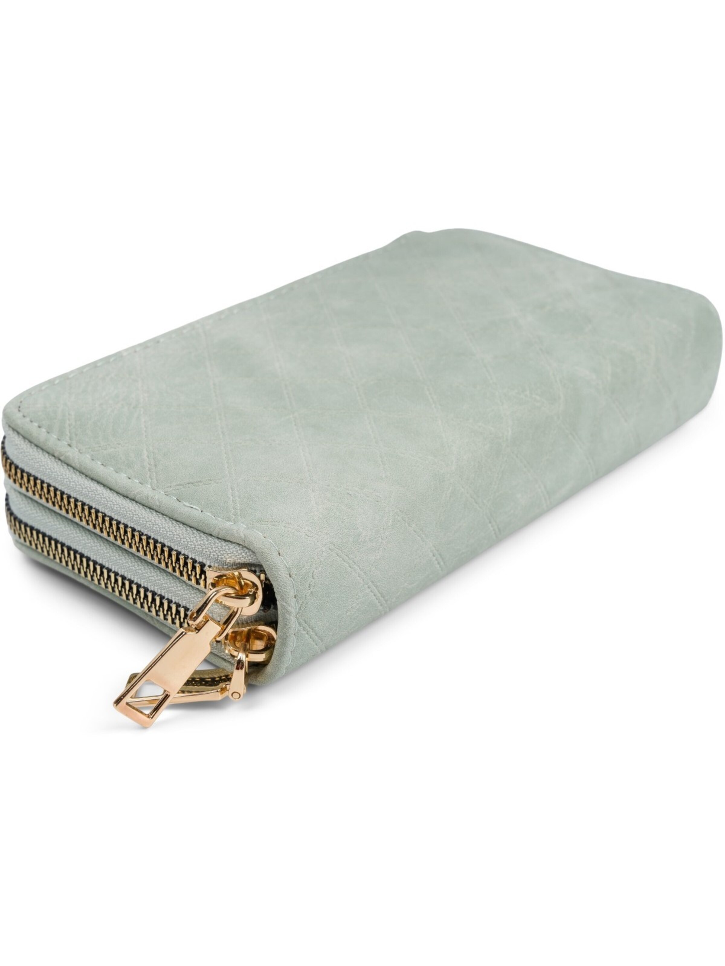 styleBREAKER Crossbody bag '2 in 1 Umhängetasche - Geldbörse Rauten' in Green