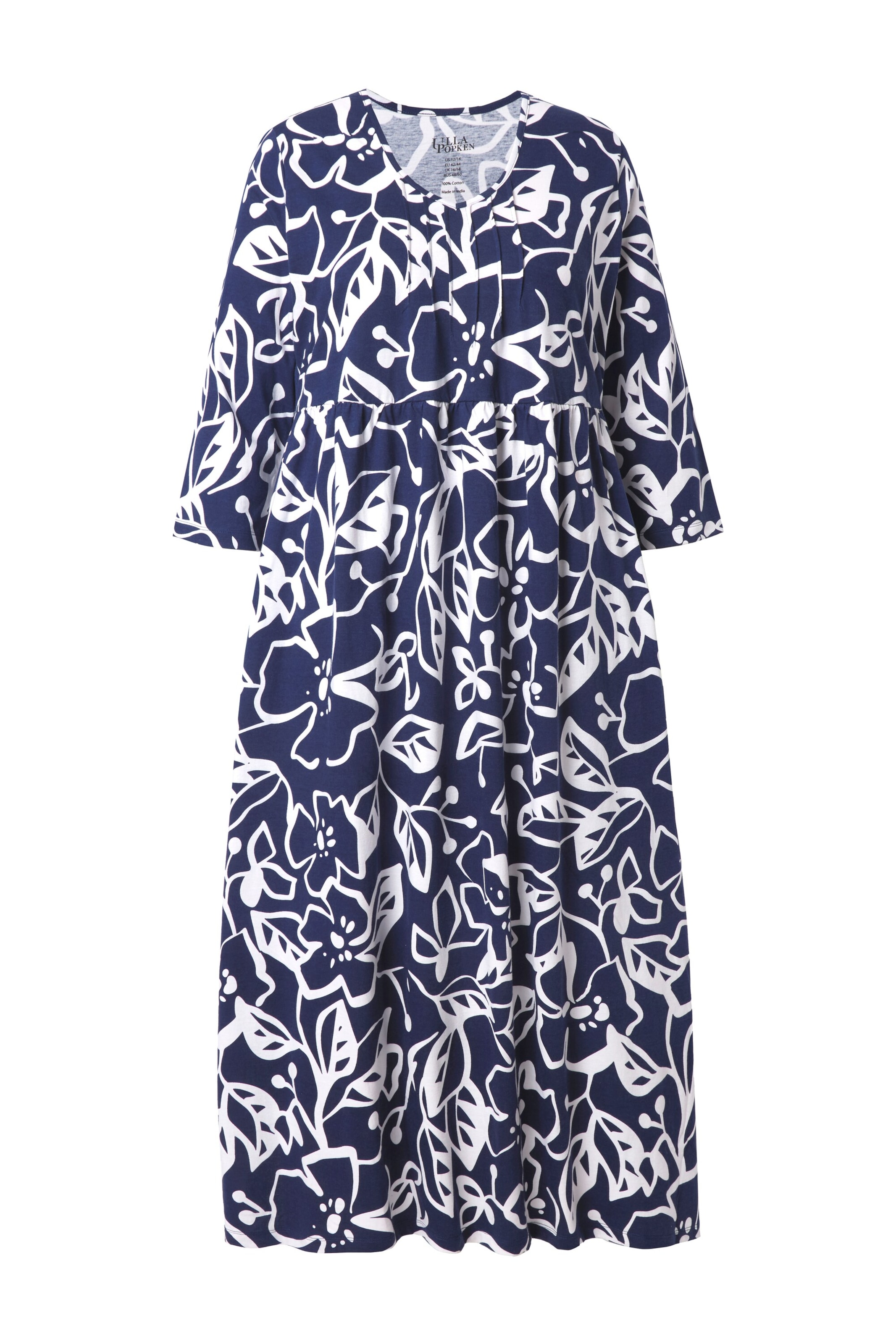 Ulla Popken Jurk in de kleur Marine / Wit, Productweergave