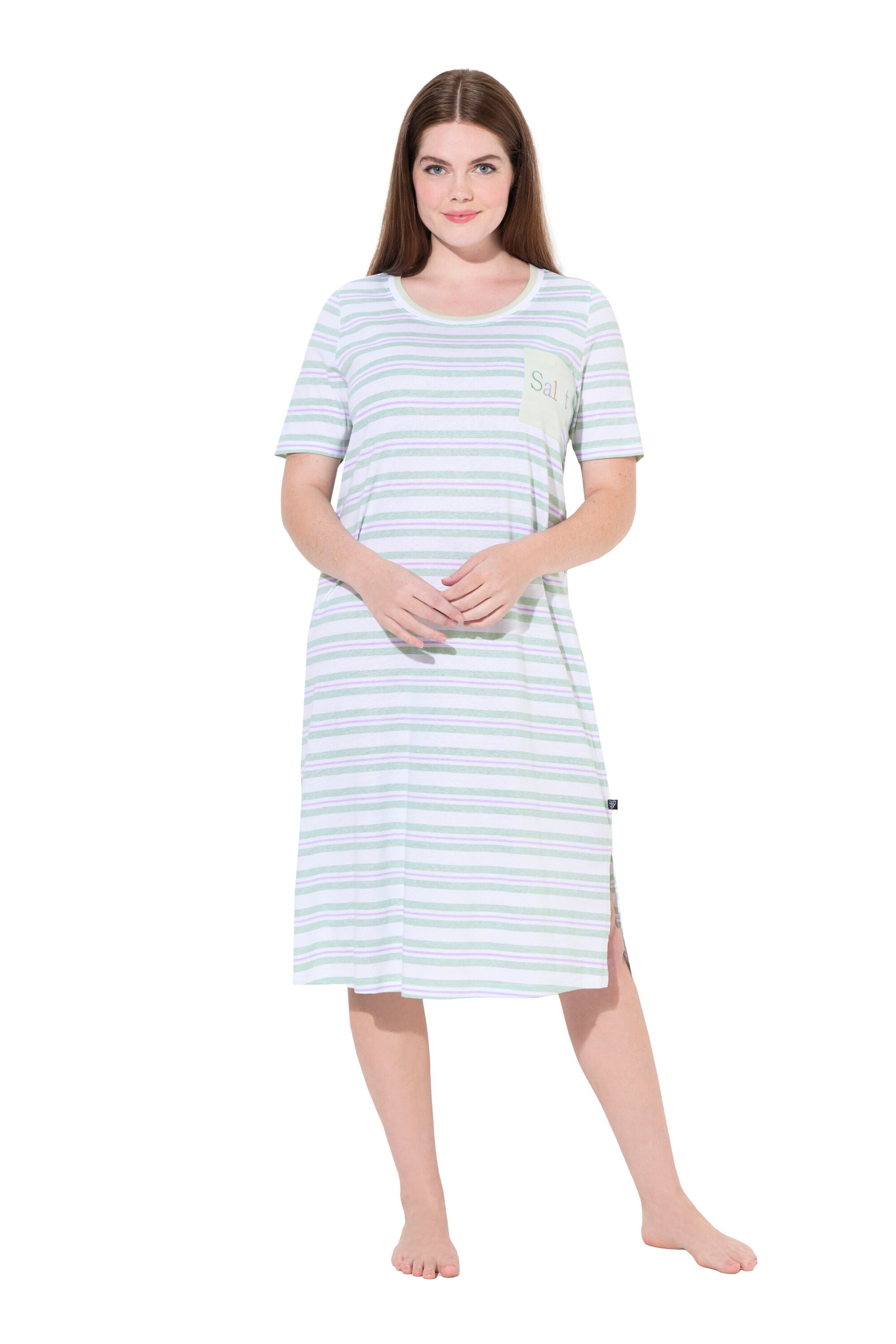 Ulla Popken Nachthemd in Wit: voorkant