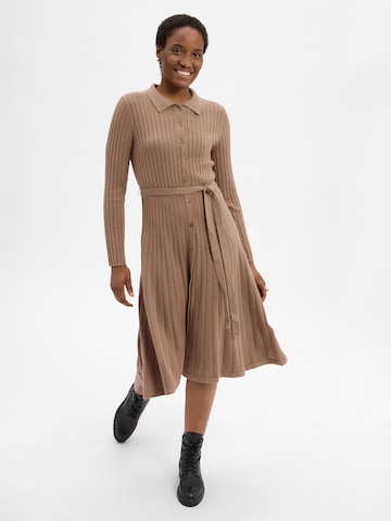 Ambiance Knitted dress in Beige: front