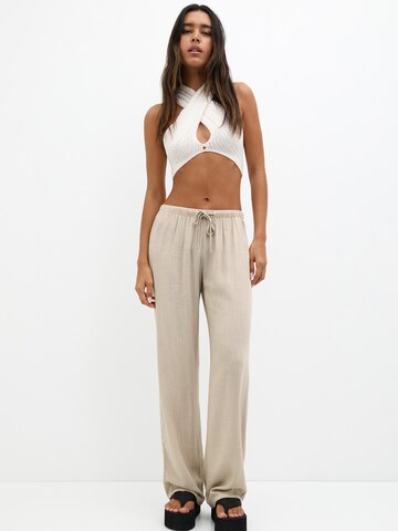 Pull&Bear Wide leg Broek in Grijs