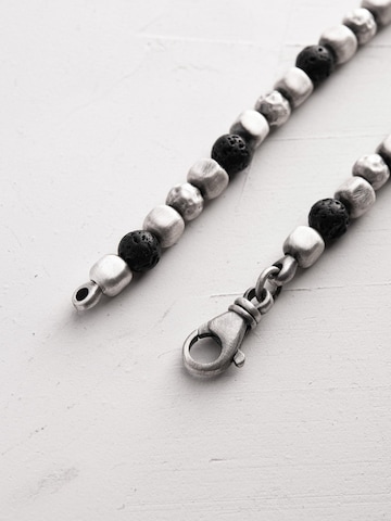 REYTEL Bracelet 'CUBE. LAVA STONE' in Silver