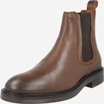 Hackett London - Botas chelsea em castanho: frente