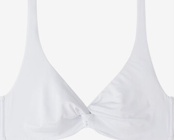 CALZEDONIA T-shirt Bikini Top in White: front
