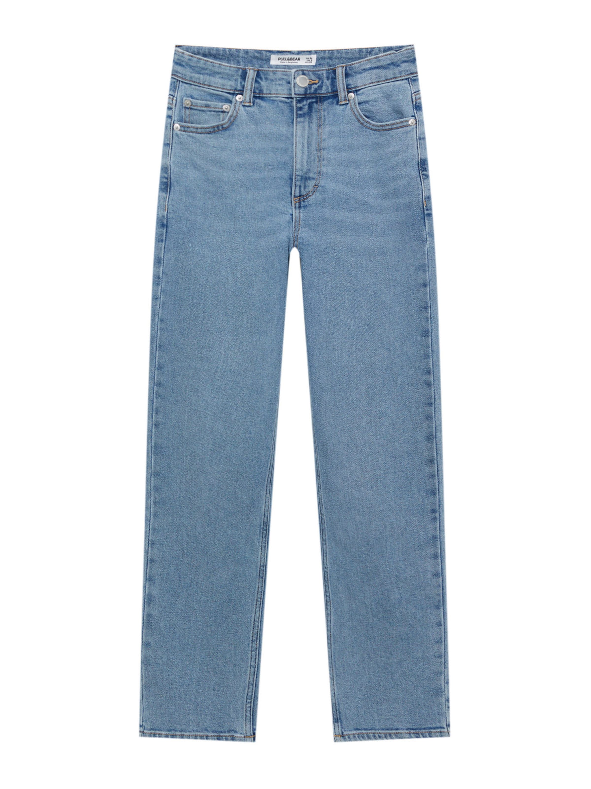 Pull&Bear Слим фит Дънки в синьо: отпред