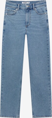 Jeans de la Pull&Bear pe albastru: față